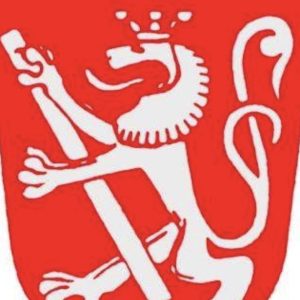 crest, lion on a red shield